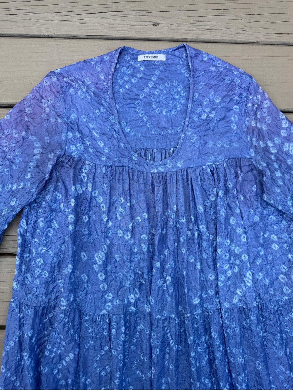V.DE.VINSTER Blue Floral Tiered Maxi Dress size S - Picture 2 of 16
